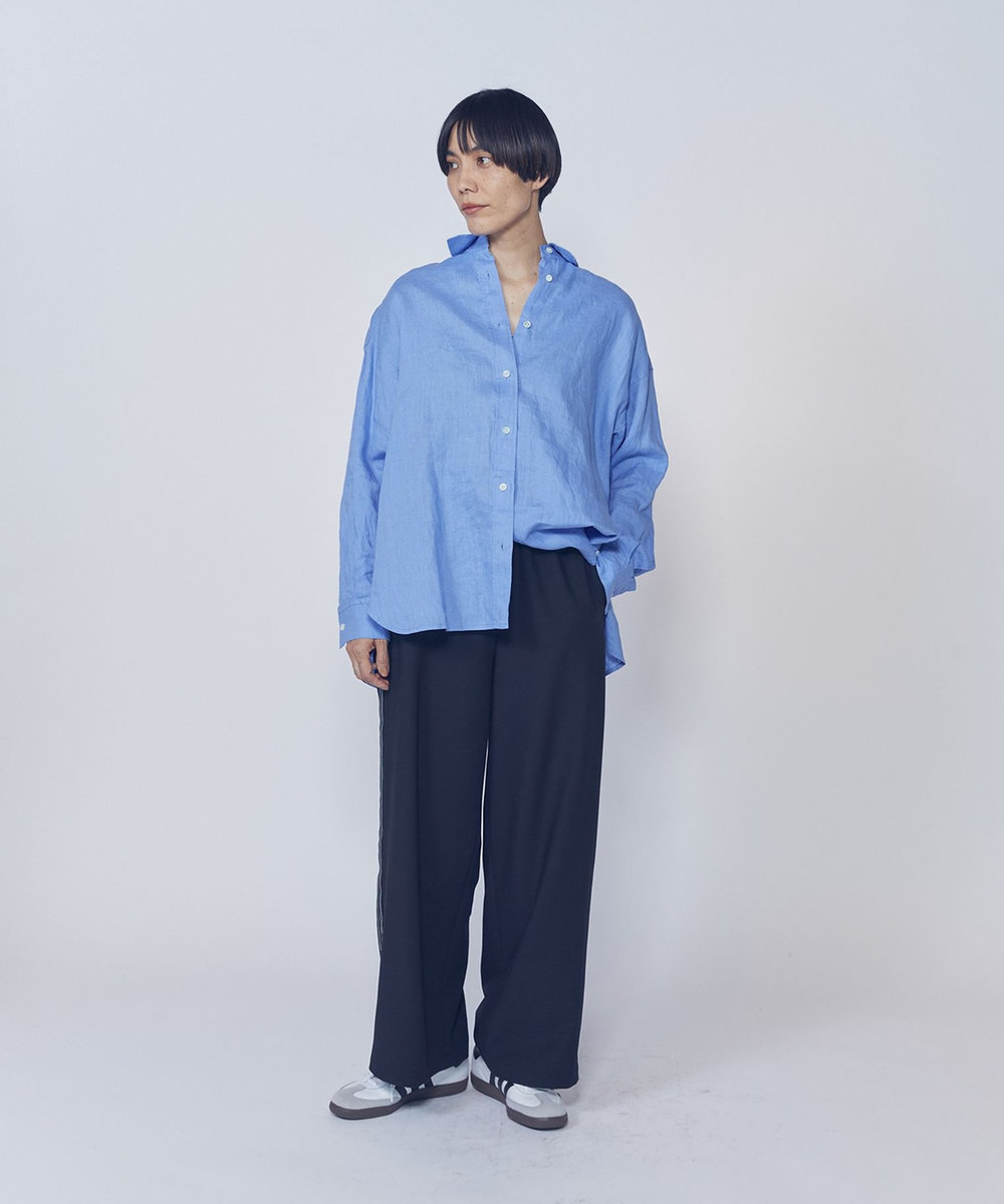1er Arrondissement 【リニューアル】ウォッシュリネンシャツ サックスブルー