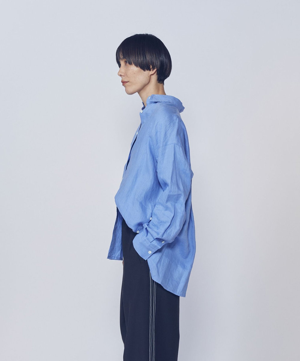 1er Arrondissement 【リニューアル】ウォッシュリネンシャツ サックスブルー