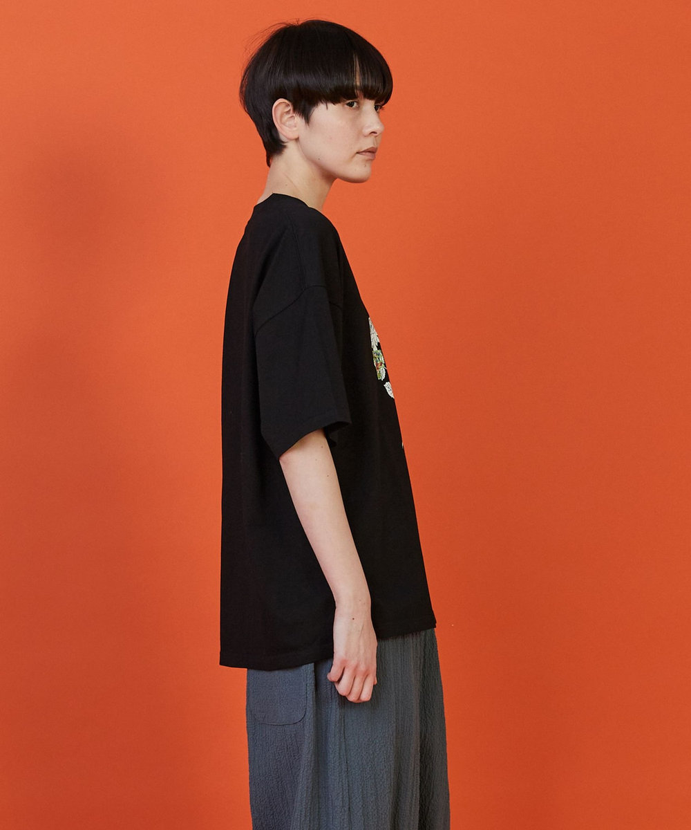 FRAPBOIS フラワーロゴＴシャツ ブラック