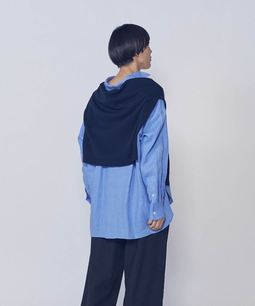 1er Arrondissement 【リニューアル】ウォッシュリネンシャツ サックスブルー