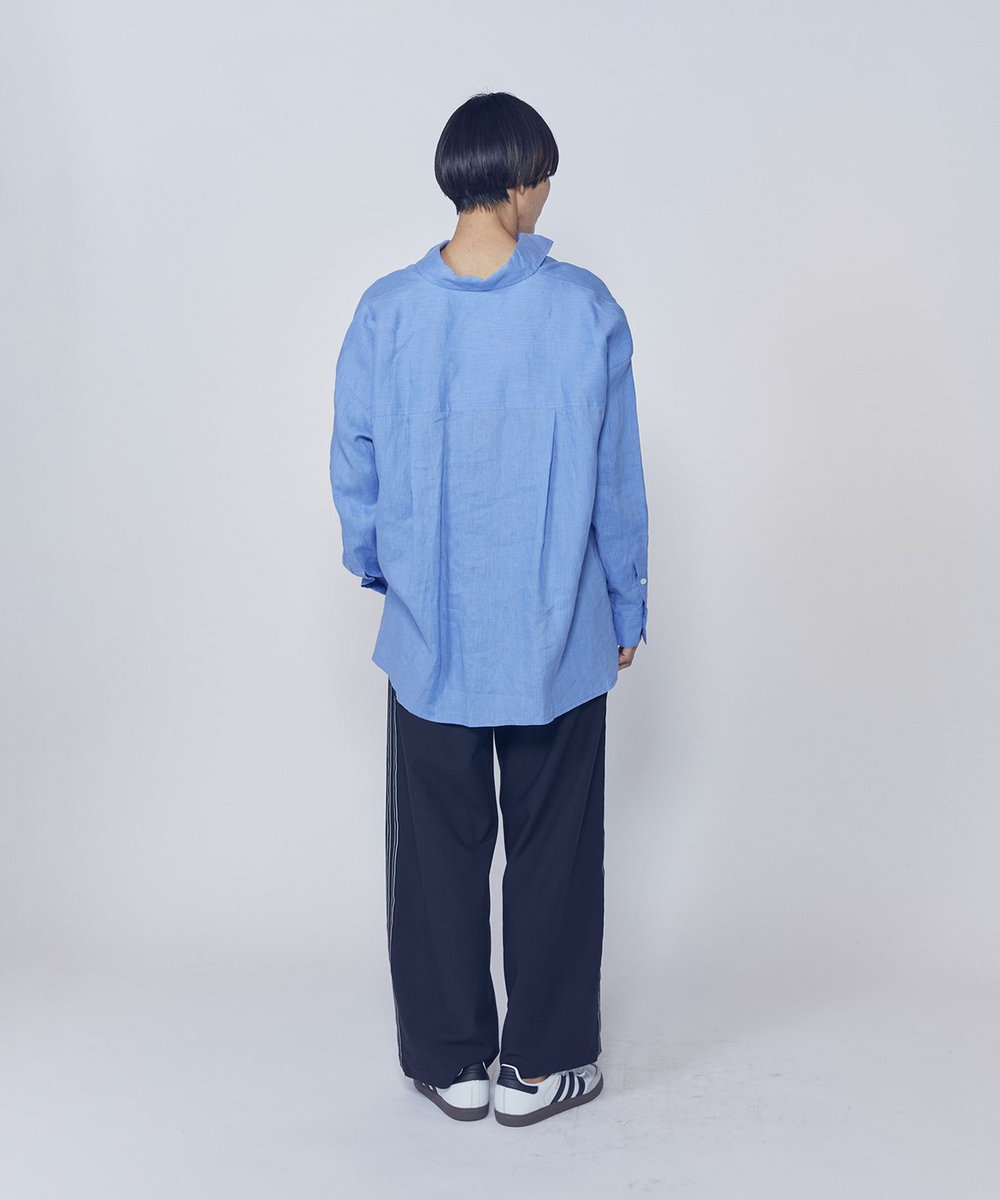 1er Arrondissement 【リニューアル】ウォッシュリネンシャツ サックスブルー
