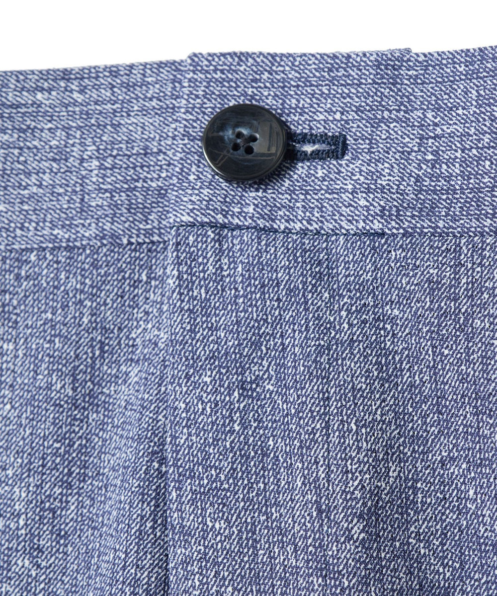 MEN'S BIGI 【ACTIVE TAILOR】Dot Air ヘリンボーン×千鳥格子/デニム柄 セットアップパンツ＜通気性/吸水速乾/ストレッチ＞ ブルー