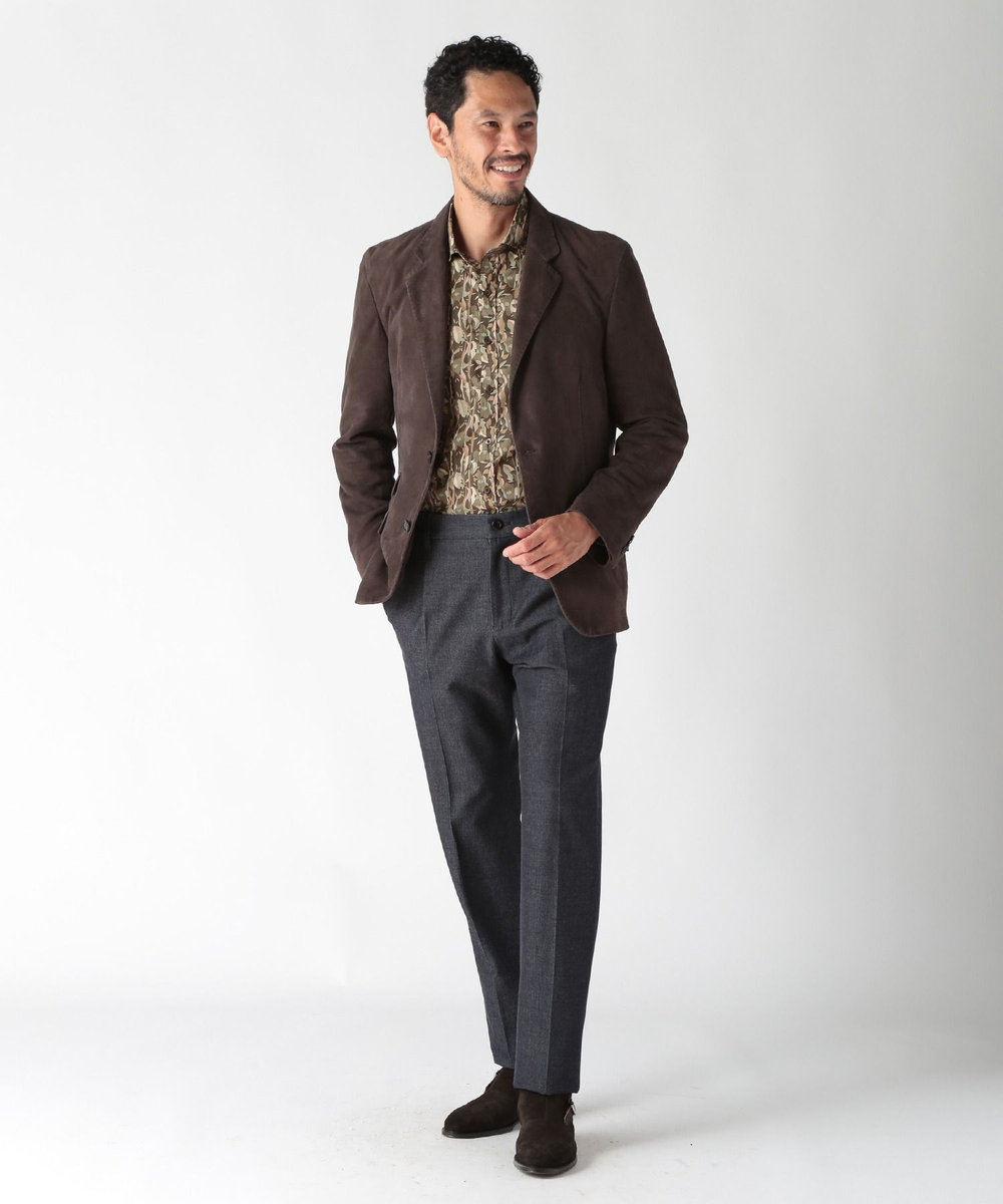 MEN'S BIGI シープレザーテーラードジャケット ブラウン