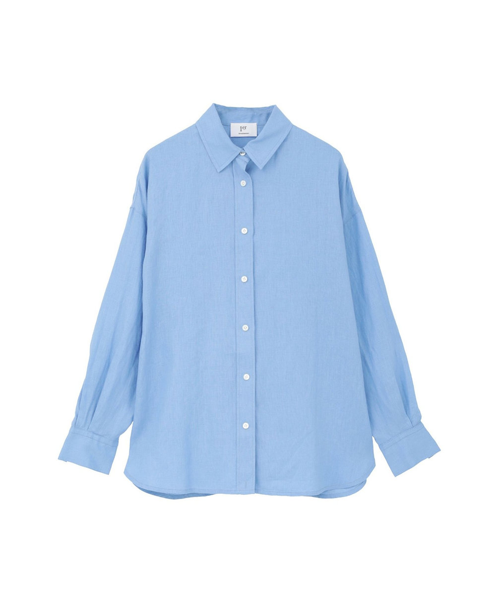1er Arrondissement 【リニューアル】ウォッシュリネンシャツ サックスブルー