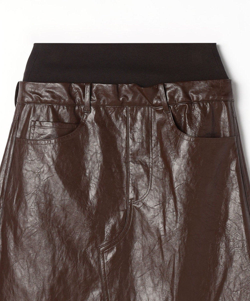 1er Arrondissement ＜COGTHEBIGSMOKE /コグ ザ ビッグ スモーク＞"OAKLEY SKIRT"レザースカート ブラウン