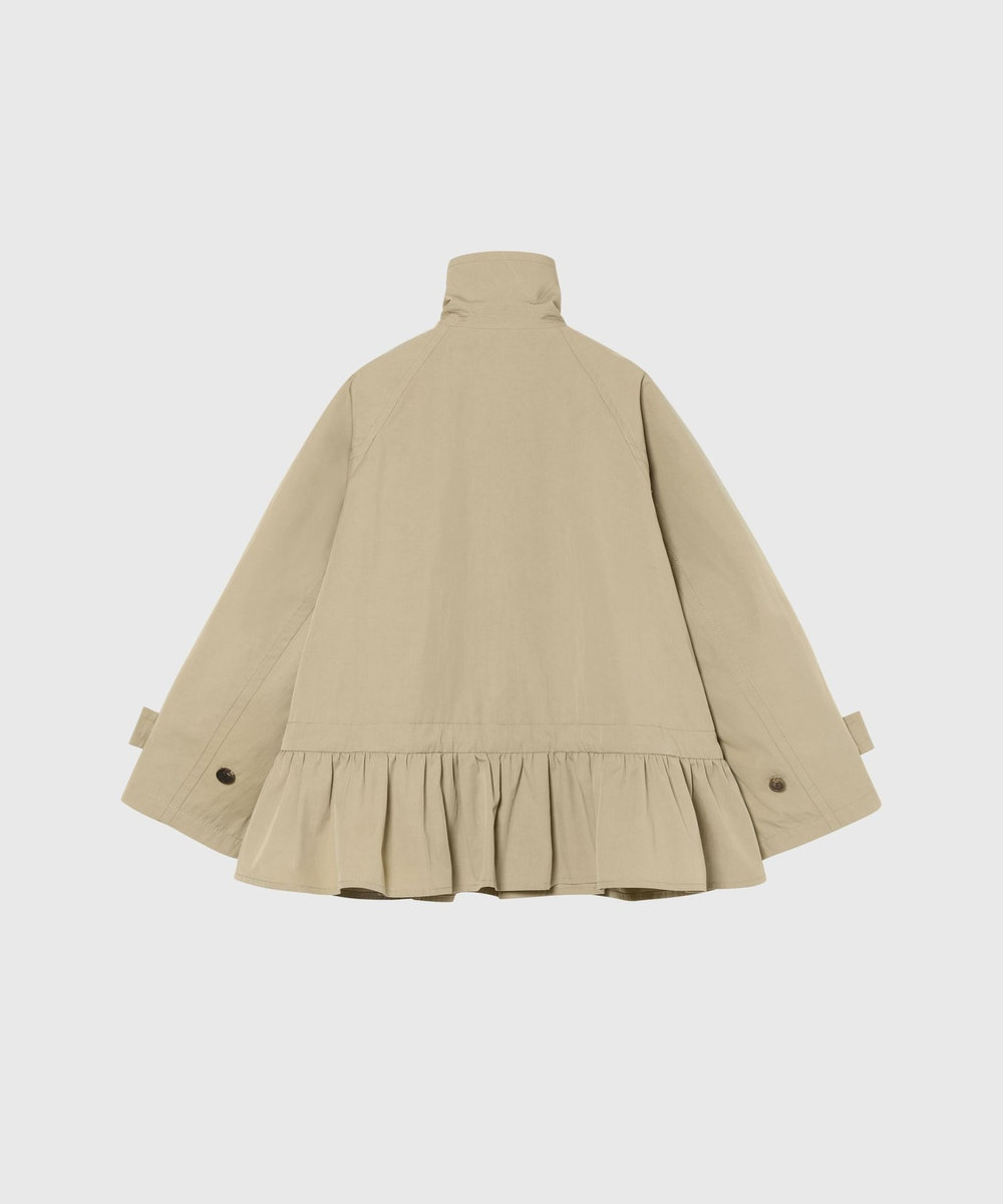 DÉPAREILLÉ GABARDINE PEPLUM SHORT COAT / ギャバジンペプラムショートコート ベージュ