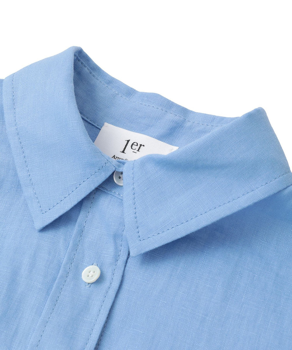 1er Arrondissement 【リニューアル】ウォッシュリネンシャツ サックスブルー
