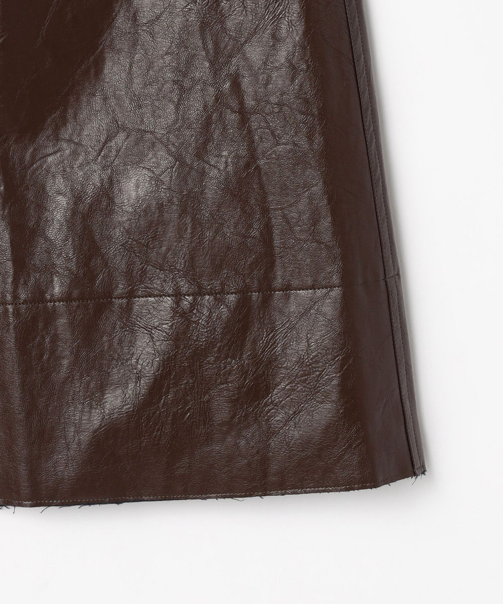 1er Arrondissement ＜COGTHEBIGSMOKE /コグ ザ ビッグ スモーク＞"OAKLEY SKIRT"レザースカート ブラウン
