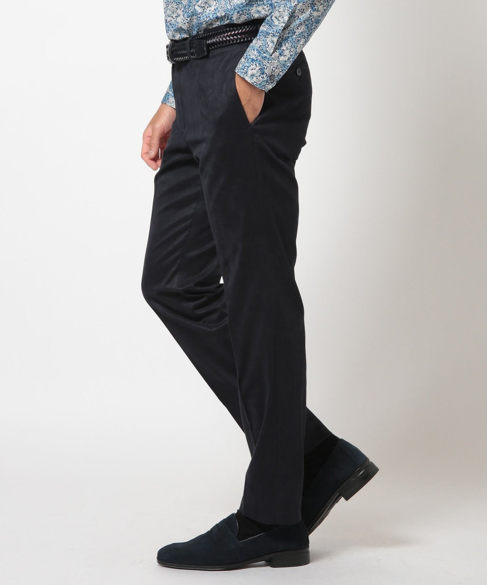 MEN'S BIGI ストレッチコマスエードスラックスパンツ＜セットアップ対応＞ ネイビー