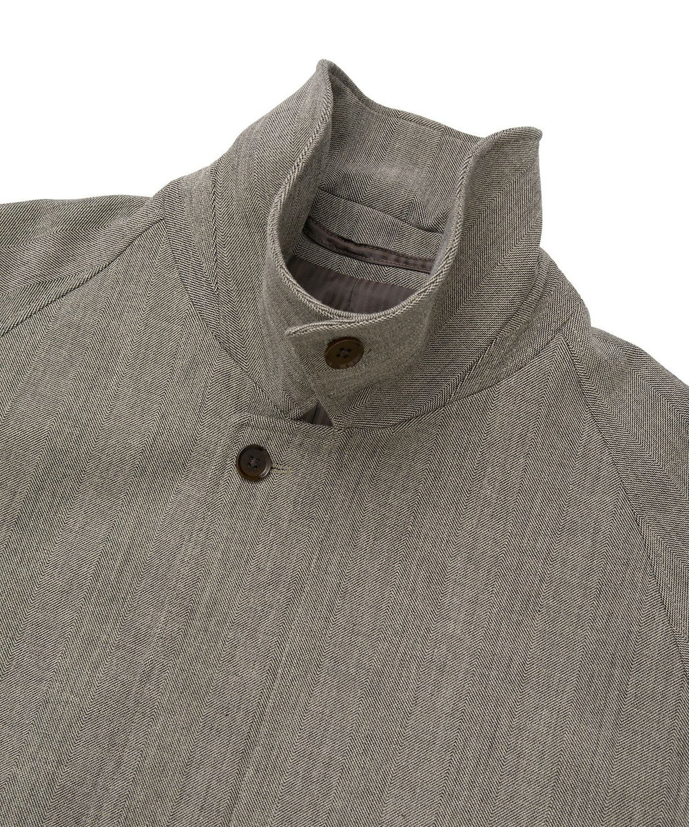 MEN'S BIGI ヘリンボーンダブルクロス ステンカラーコート＜2WAYストレッチ＞ ベージュ