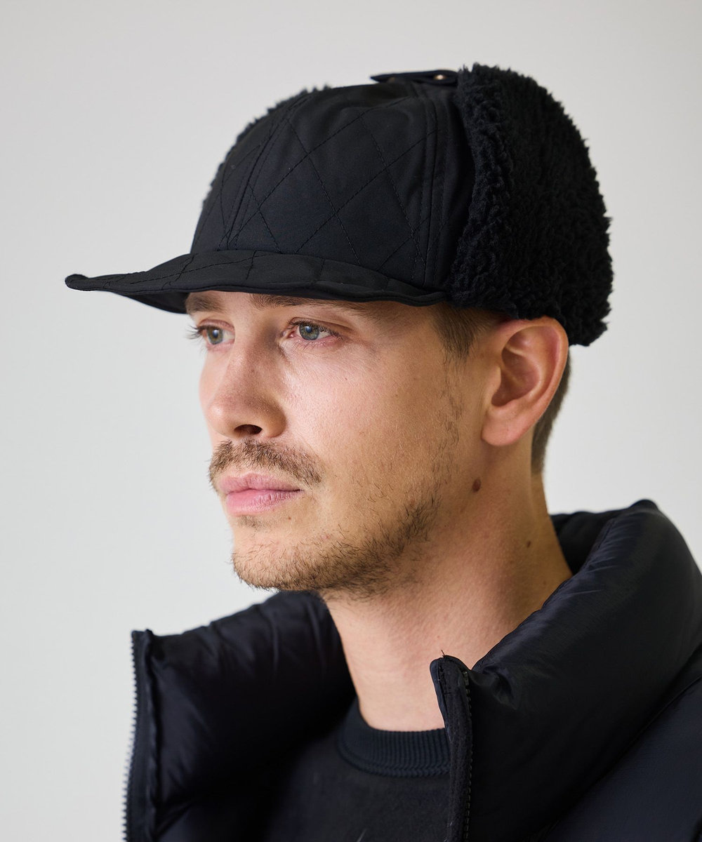 UNION STATION Basiquenti Quilting Short Flap Cap ブラック