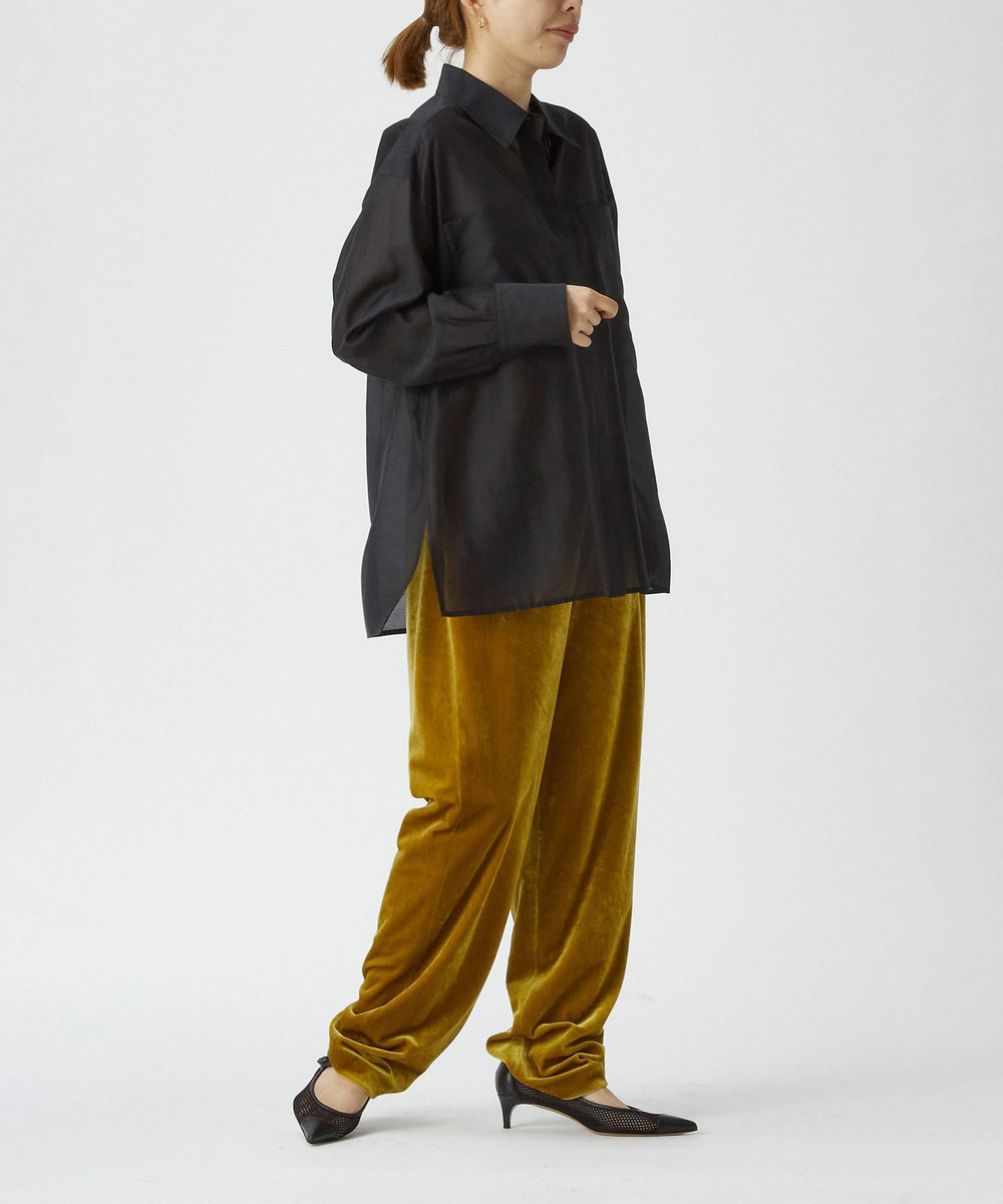 1er Arrondissement ベロアテーパードパンツ マスタード