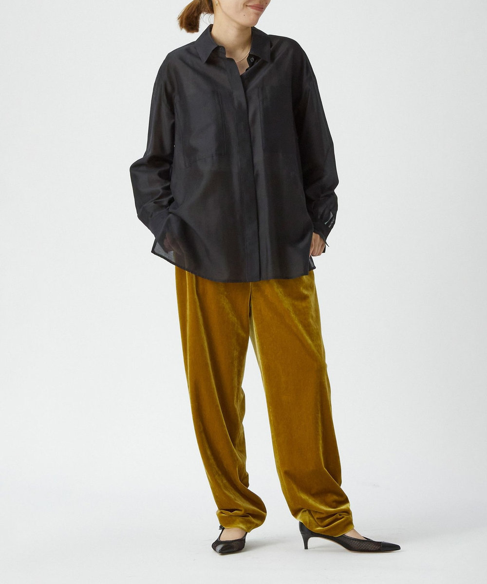 1er Arrondissement ベロアテーパードパンツ マスタード
