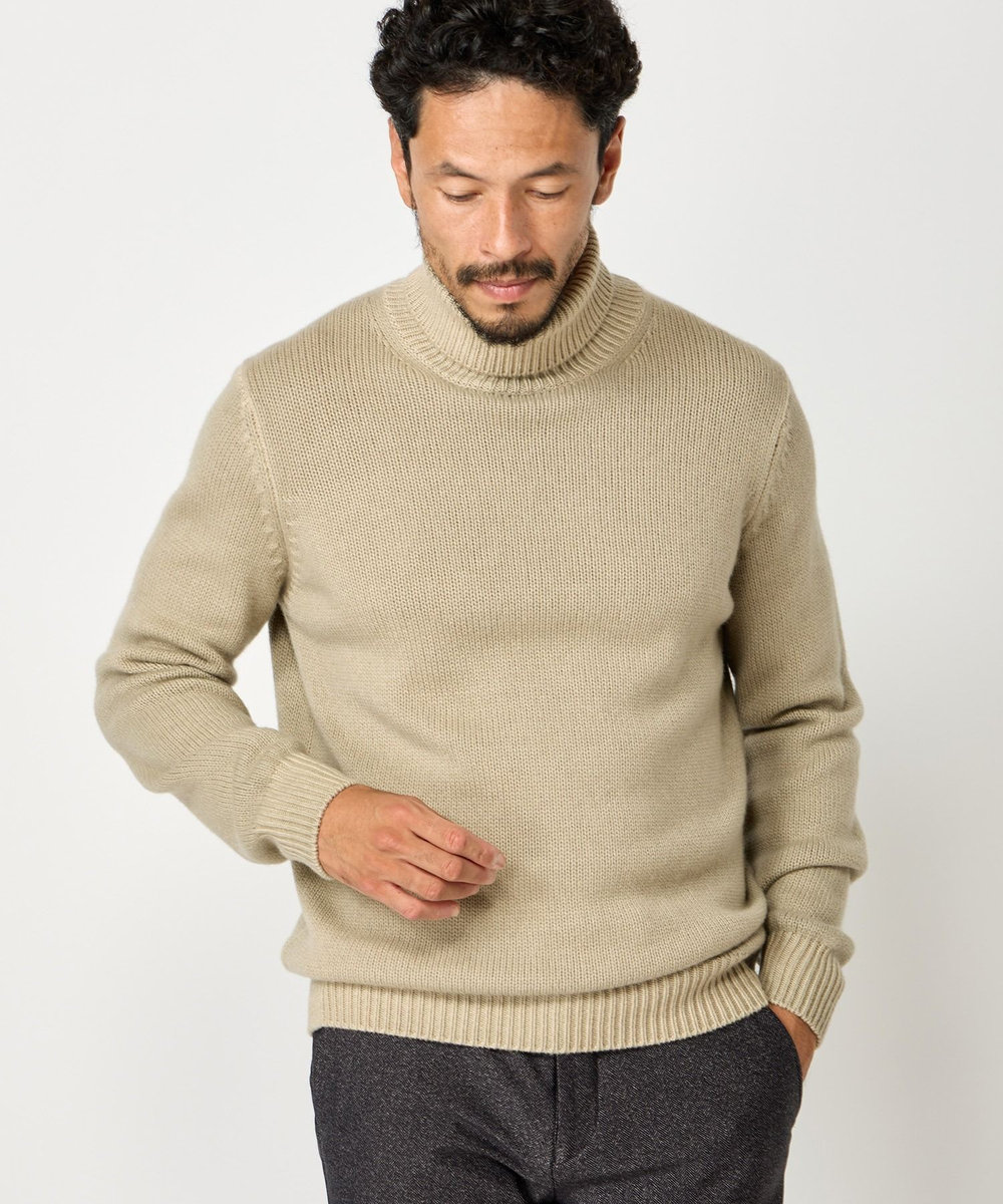 MEN'S BIGI 【FILIPPO DE LAURENTIIS】5Gタートルネックニット ベージュ