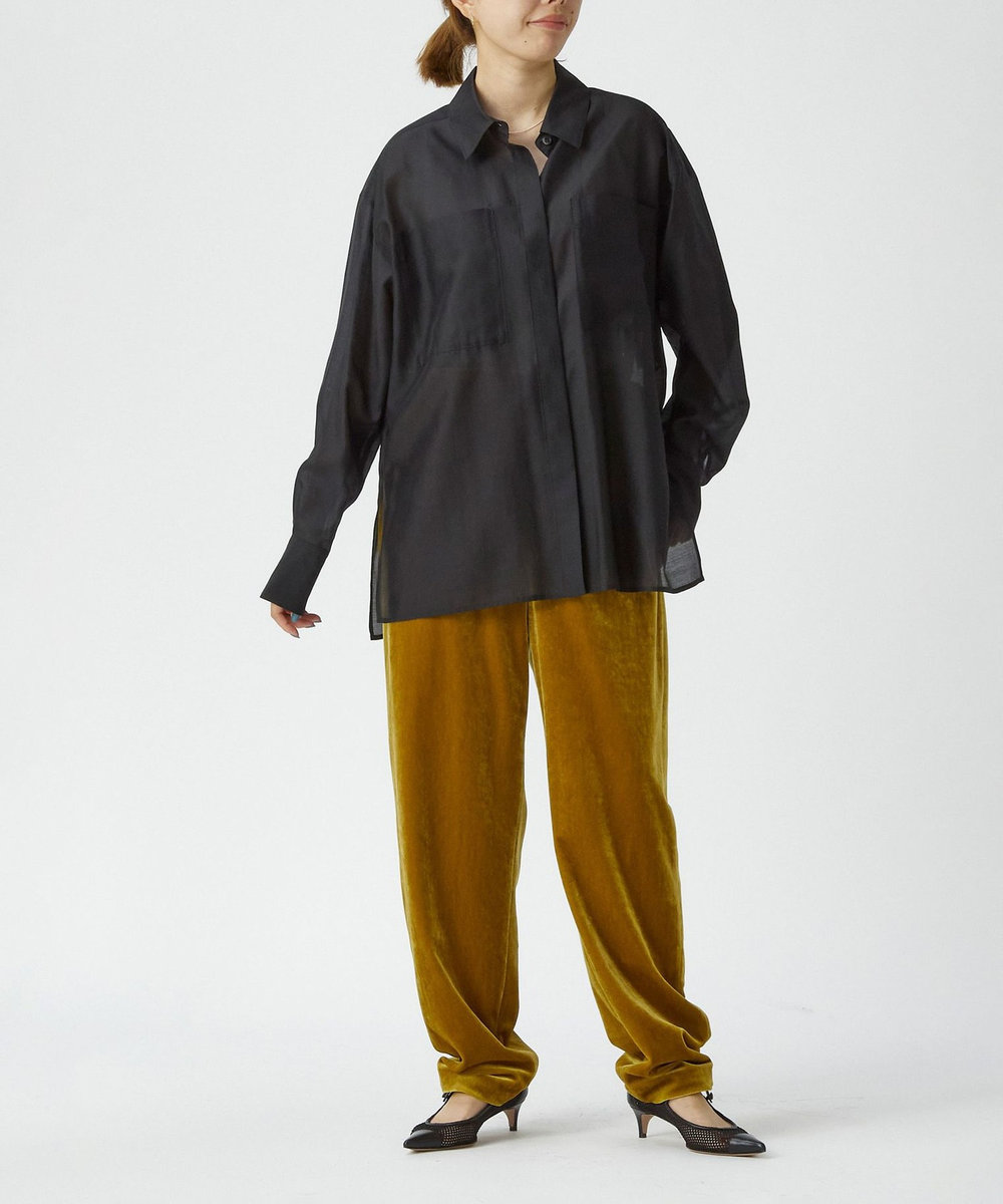 1er Arrondissement ベロアテーパードパンツ マスタード
