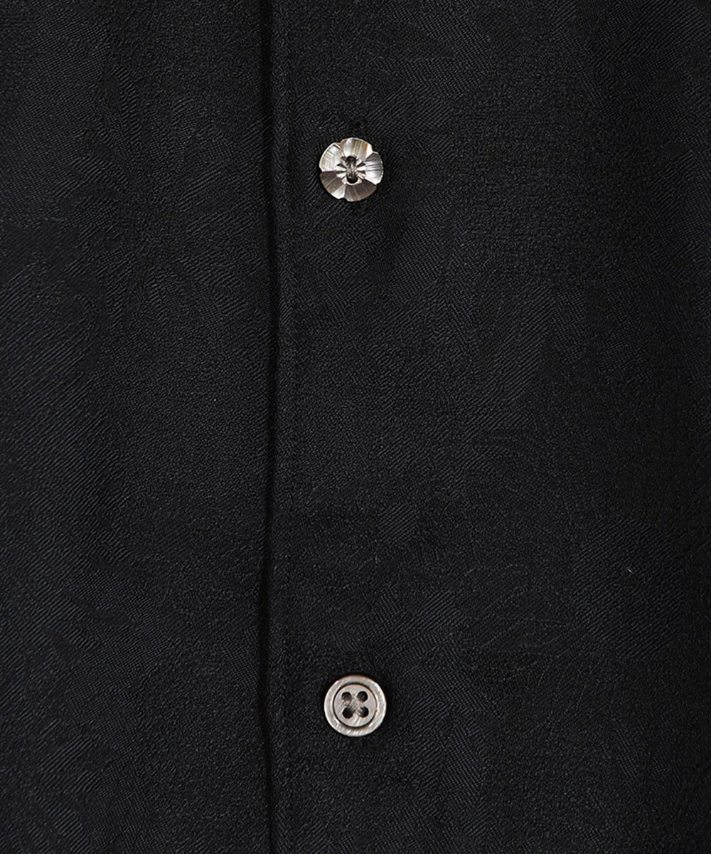 MEN'S BIGI 【LIBERTY/リバティー】フラワージャガードハーフスリーブシャツ ブラック