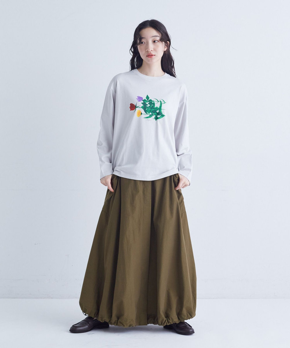 congés payés ADIEU TRISTESSE ichiro yamaguchi.ロングＴシャツ ブル－グレ－