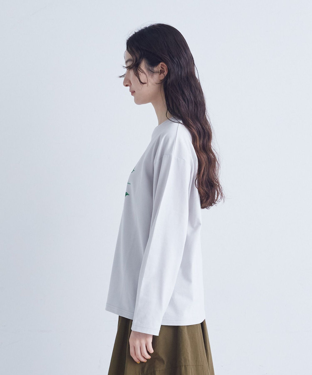 congés payés ADIEU TRISTESSE ichiro yamaguchi.ロングＴシャツ ブル－グレ－