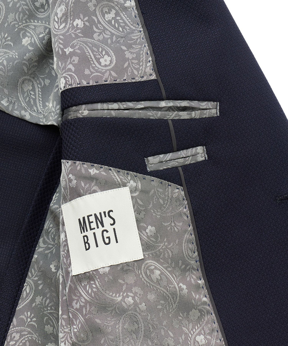 MEN'S BIGI ミックスヤーン/ホップサックテーラードジャケット ダークネイビー