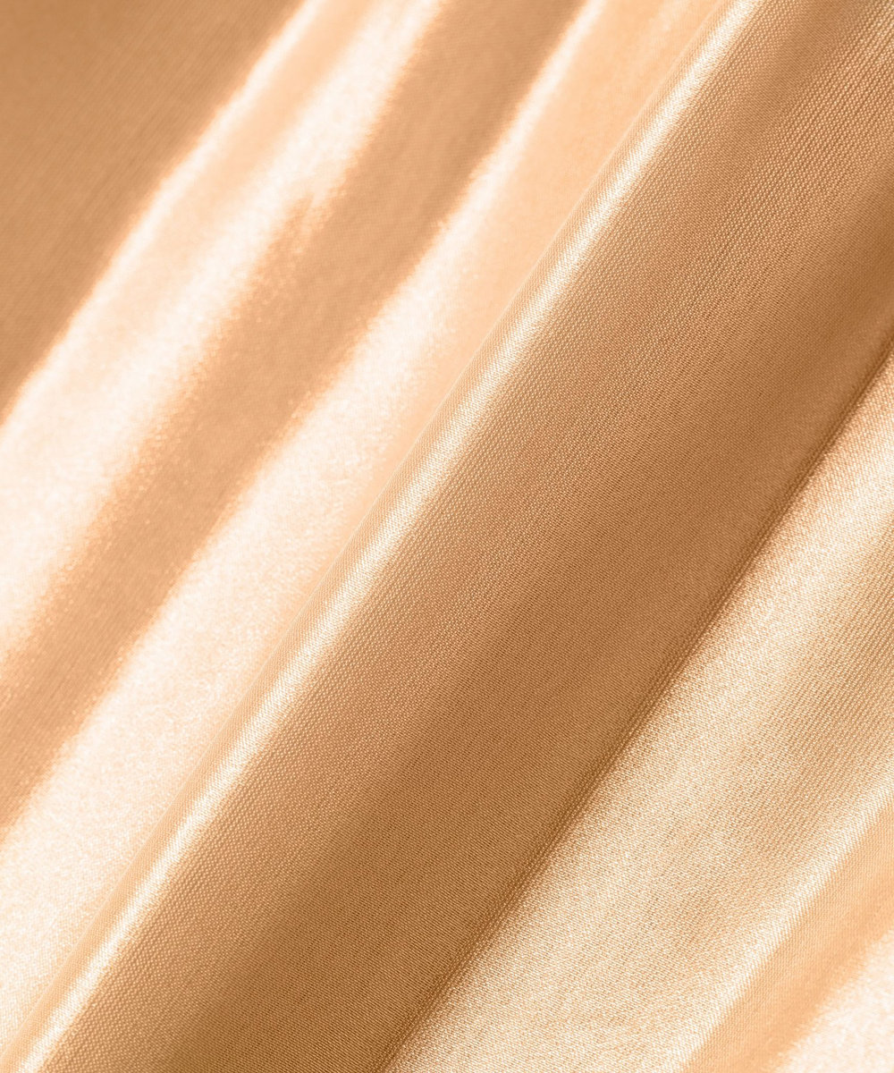 DÉPAREILLÉ SILK POLYESTER TIERED PLEATS SKIRT / シルクポリエステルティアードプリーツスカート オレンジ