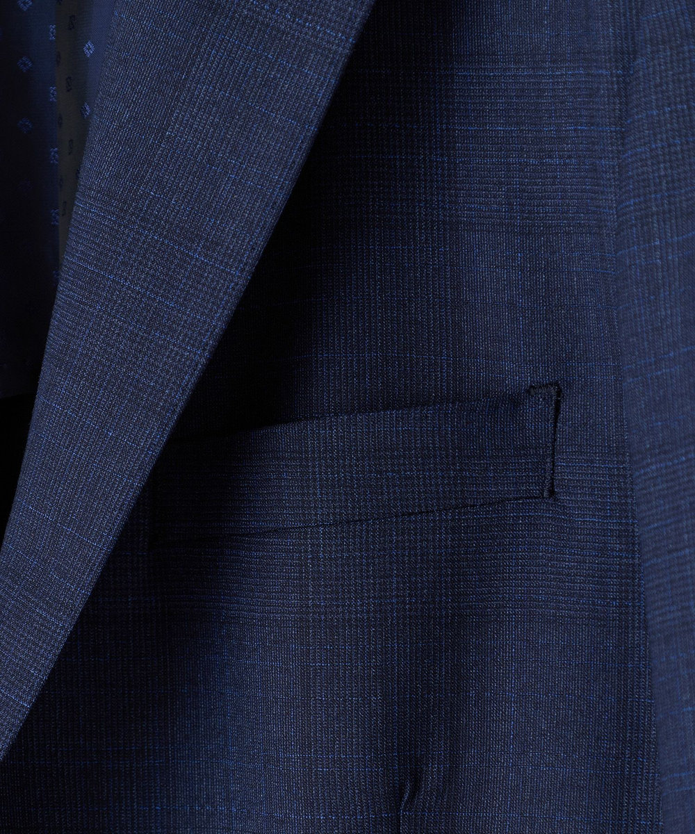 MEN'S BIGI 【Loro Piana/ロロ・ピアーナ】ウール梳毛 グレンチェック柄スーツ ネイビー