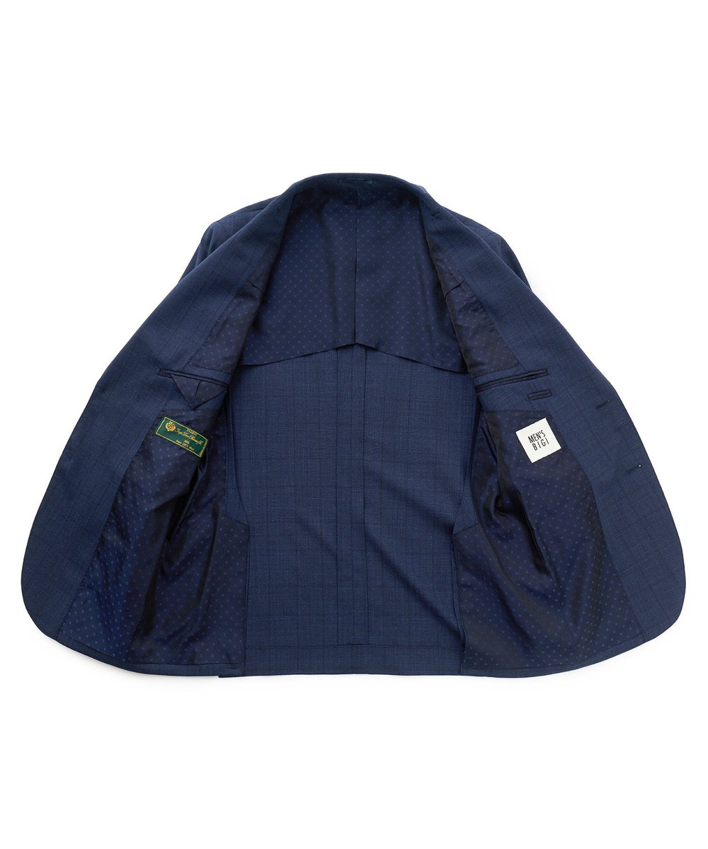 MEN'S BIGI 【Loro Piana/ロロ・ピアーナ】ウール梳毛 グレンチェック柄スーツ ネイビー