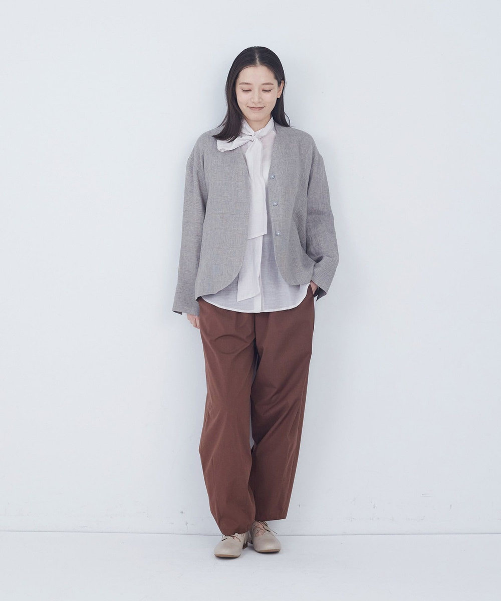 ADIEU TRISTESSE リネングレンチェックジャケット グレー系その他