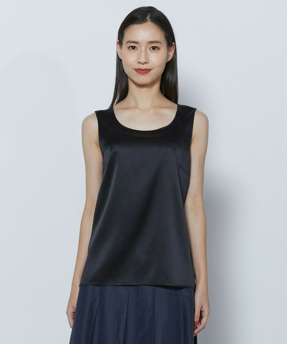 L'EQUIPE COUTURIER シルクストレッチブラウス ブラック