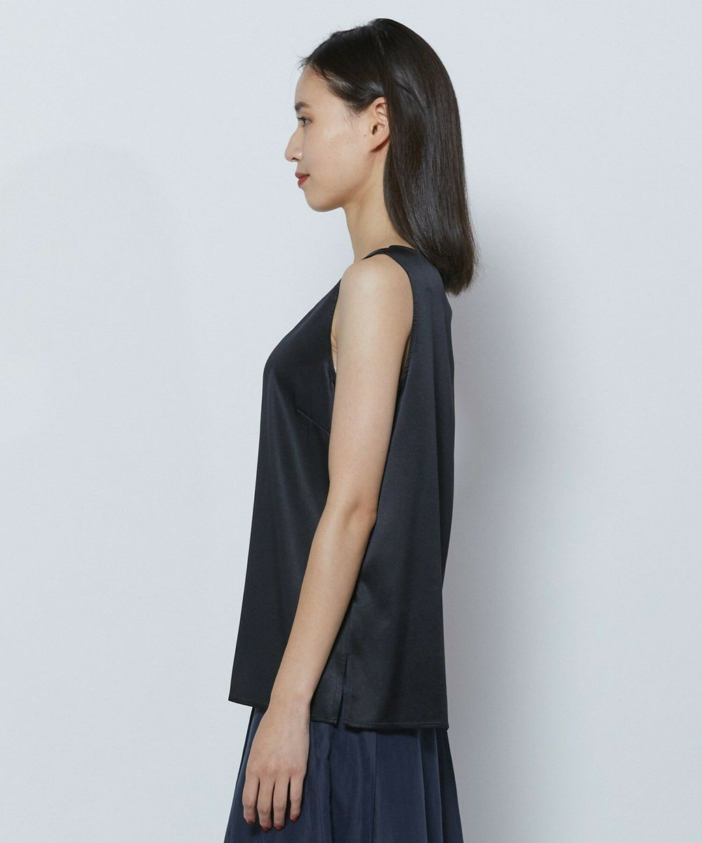 L'EQUIPE COUTURIER シルクストレッチブラウス ブラック