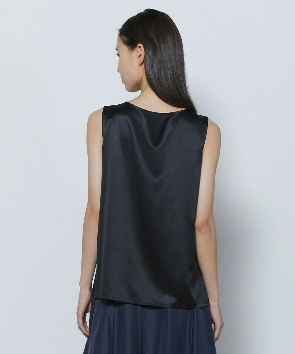 L'EQUIPE COUTURIER シルクストレッチブラウス ブラック