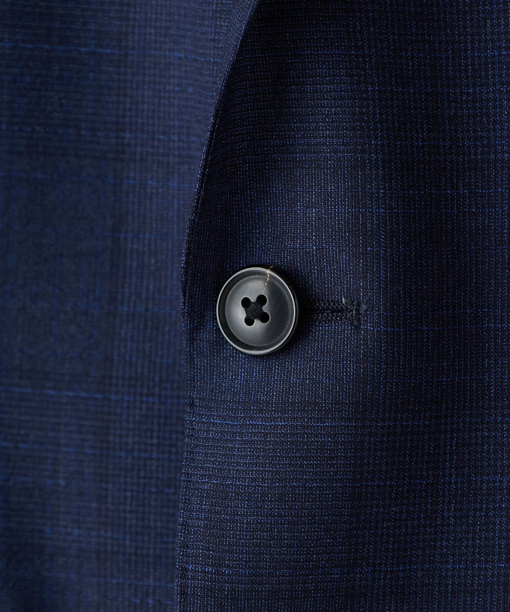 MEN'S BIGI 【Loro Piana/ロロ・ピアーナ】ウール梳毛 グレンチェック柄スーツ ネイビー