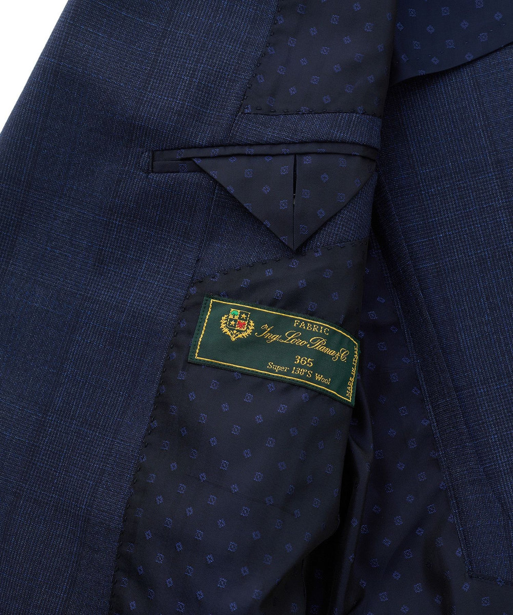 MEN'S BIGI 【Loro Piana/ロロ・ピアーナ】ウール梳毛 グレンチェック柄スーツ ネイビー