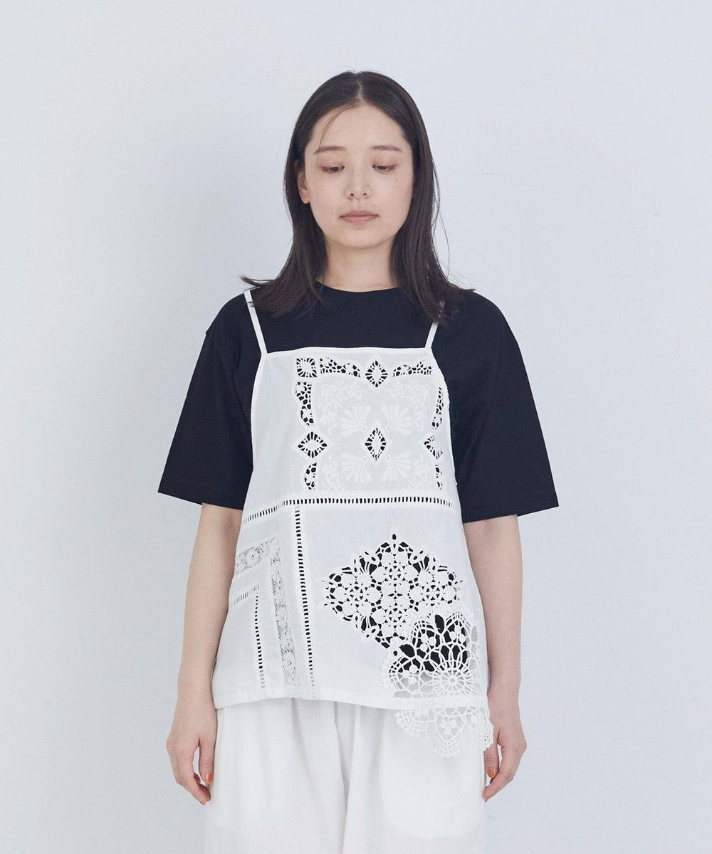 ADIEU TRISTESSE ポプリン刺繍キャミソール オフホワイト