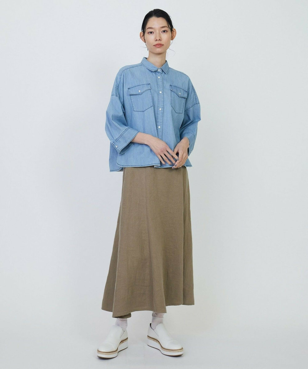 L'EQUIPE リネンツイルスカート ベージュ