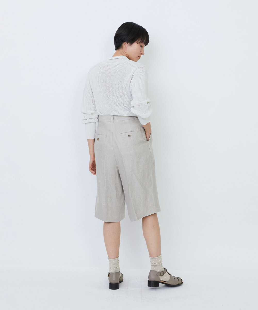 LOISIR 【セットアップ対応】リネンツイルハーフパンツ キナリ