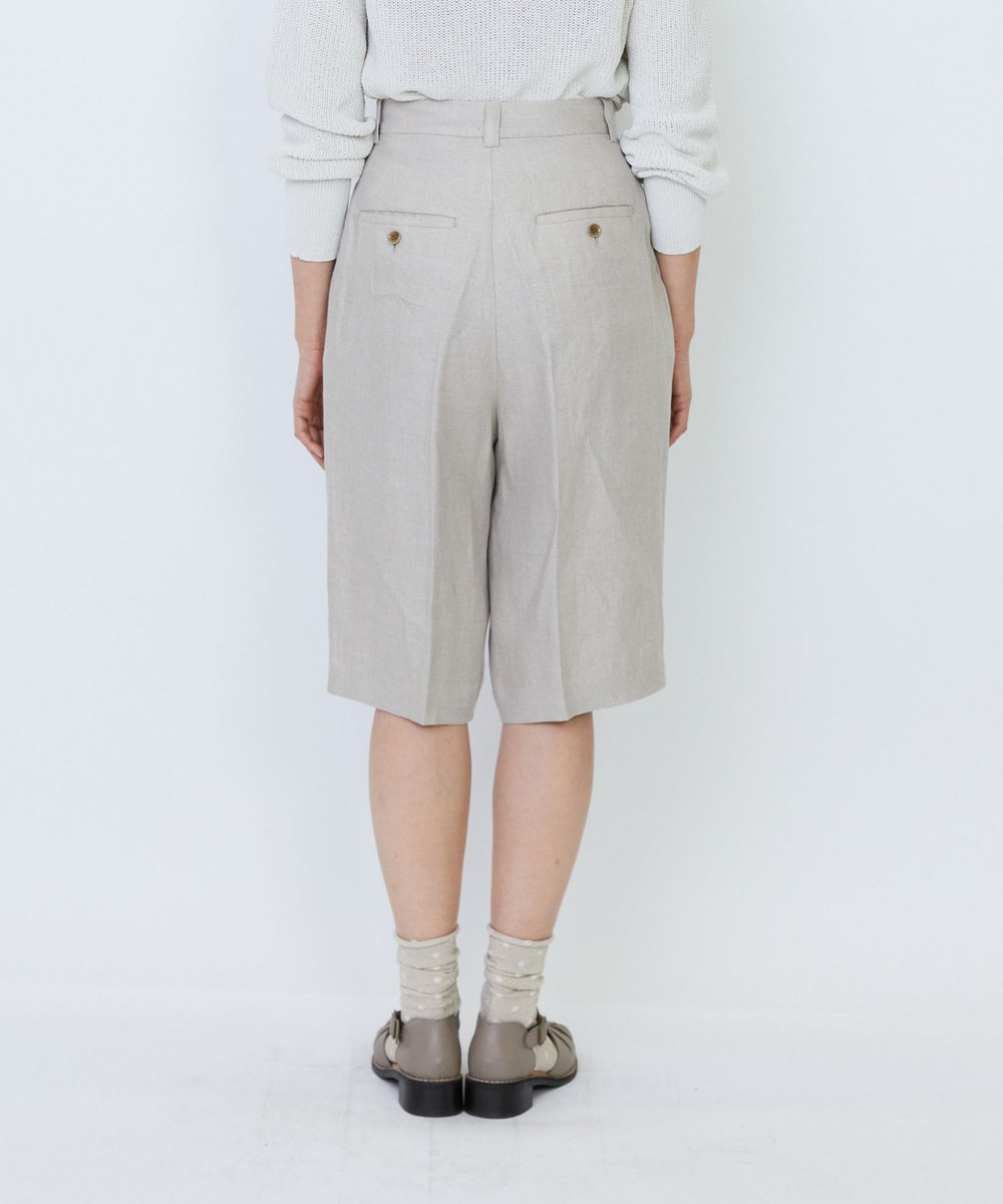 LOISIR 【セットアップ対応】リネンツイルハーフパンツ キナリ