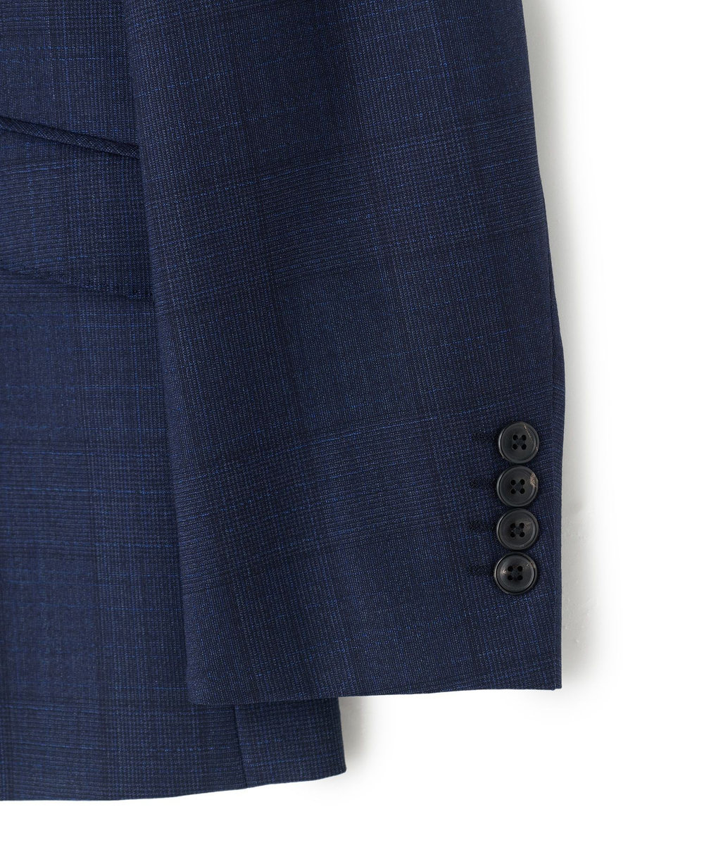 MEN'S BIGI 【Loro Piana/ロロ・ピアーナ】ウール梳毛 グレンチェック柄スーツ ネイビー