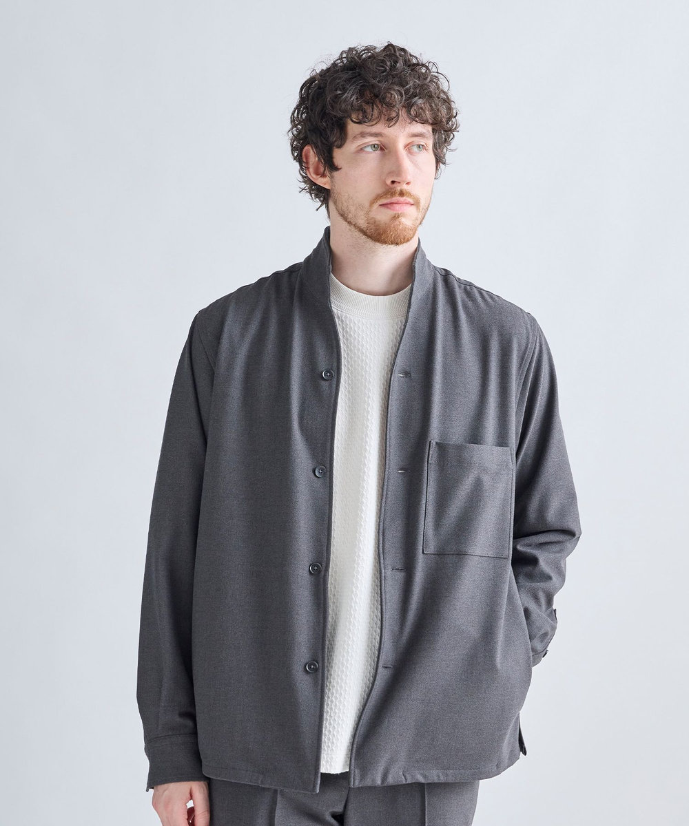 MEN'S BIGI PRES WARM アムンゼンシャツブルゾン［360度ストレッチ/吸湿発熱/保温性］ チャコールグレー