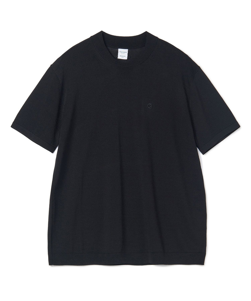 MEN'S BIGI 【COLE HAAN/コール ハーン】別注 ロゴ刺繍ニット半袖Tシャツ＜持続冷感＞ ブラック