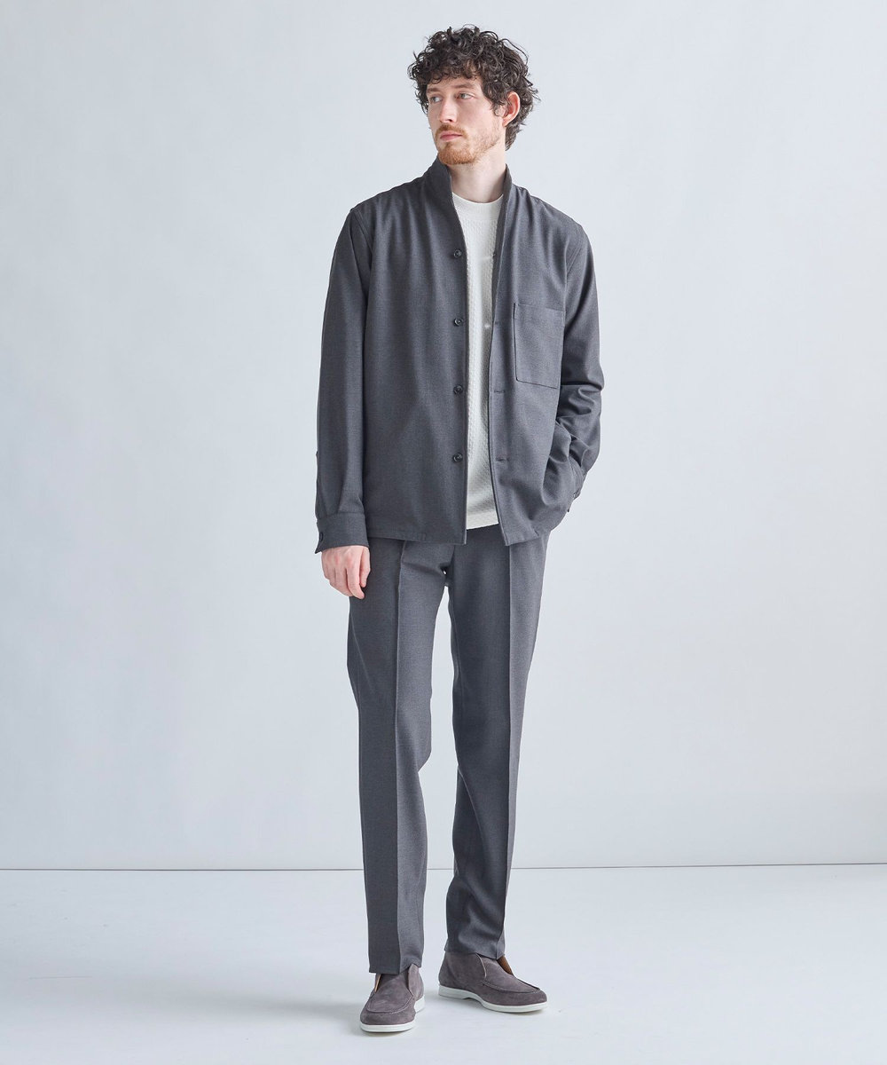 MEN'S BIGI PRES WARM アムンゼンシャツブルゾン［360度ストレッチ/吸湿発熱/保温性］ チャコールグレー