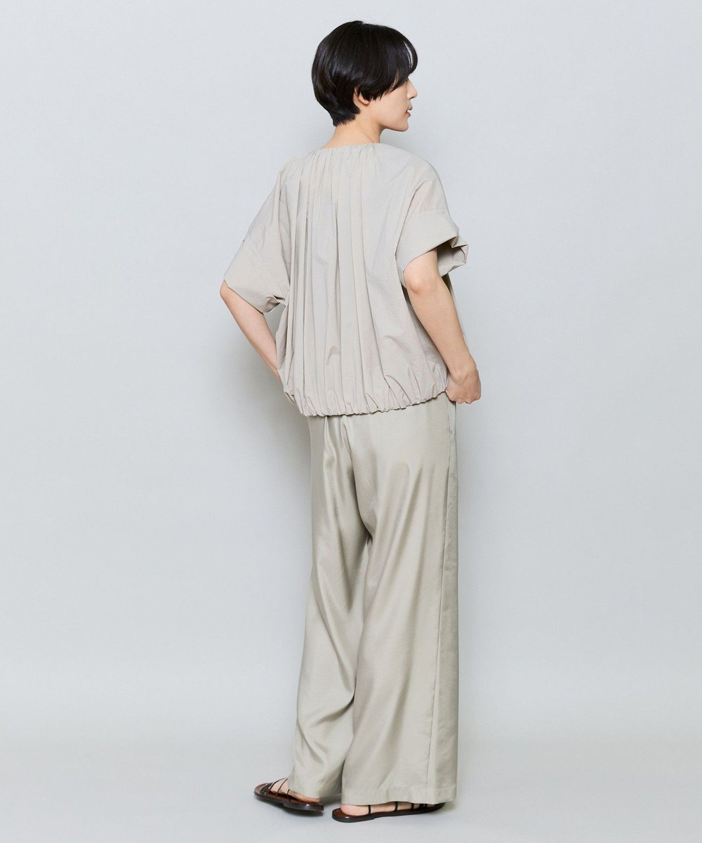 MOGA キュプラポリフィブリルワイドシルエットパンツ ベージュ