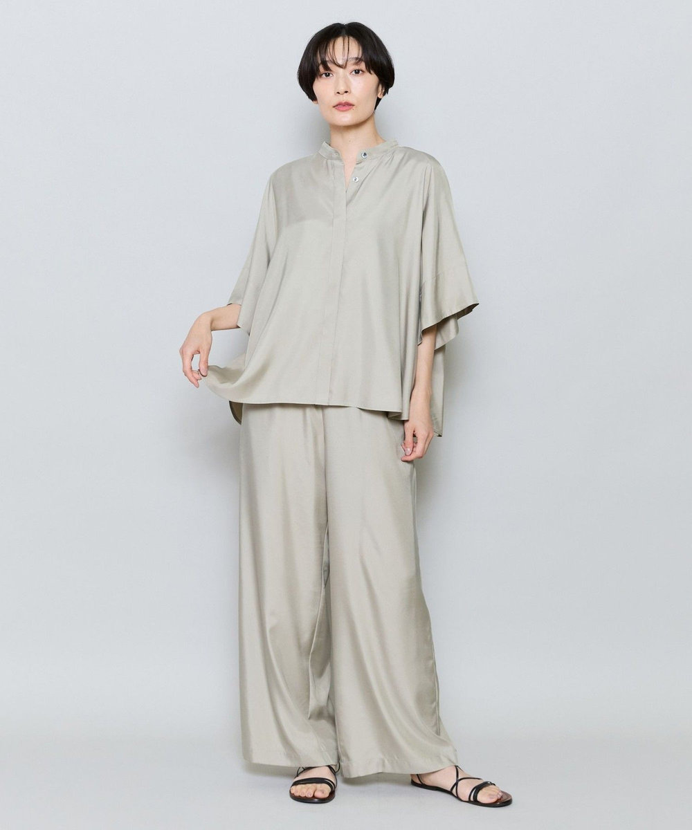 MOGA キュプラポリフィブリルワイドシルエットパンツ ベージュ