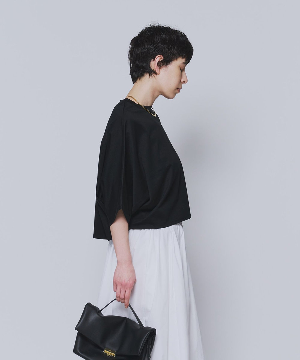 1er Arrondissement ハイゲージポンチクロップドＴシャツ ブラック