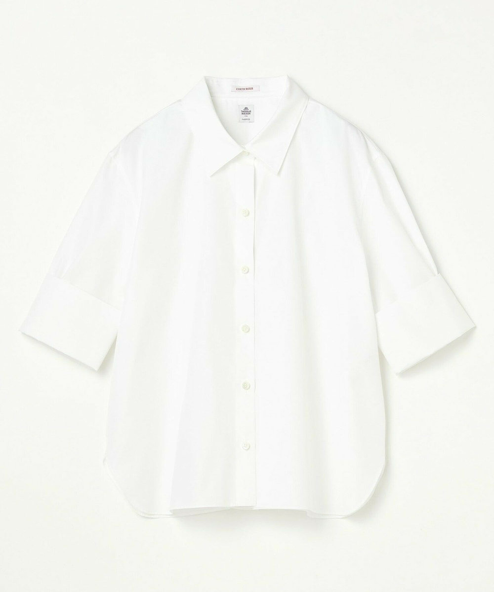 L'EQUIPE COUTURIER 100/2シルケットコットンシャツ ホワイト