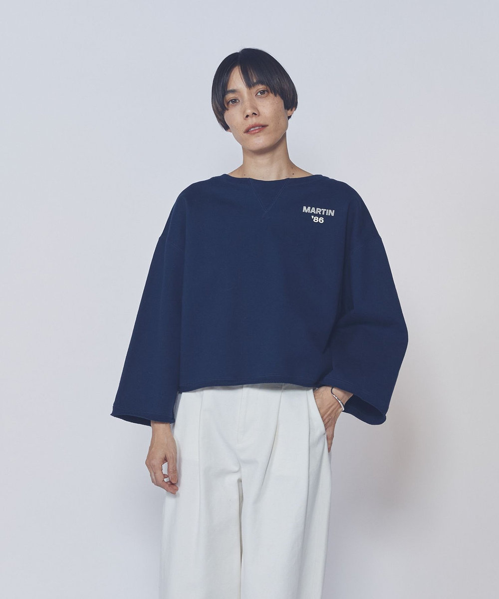 1er Arrondissement ＜IRONING (アイロニング)＞ロゴスウェットショートプルオーバー ネイビー