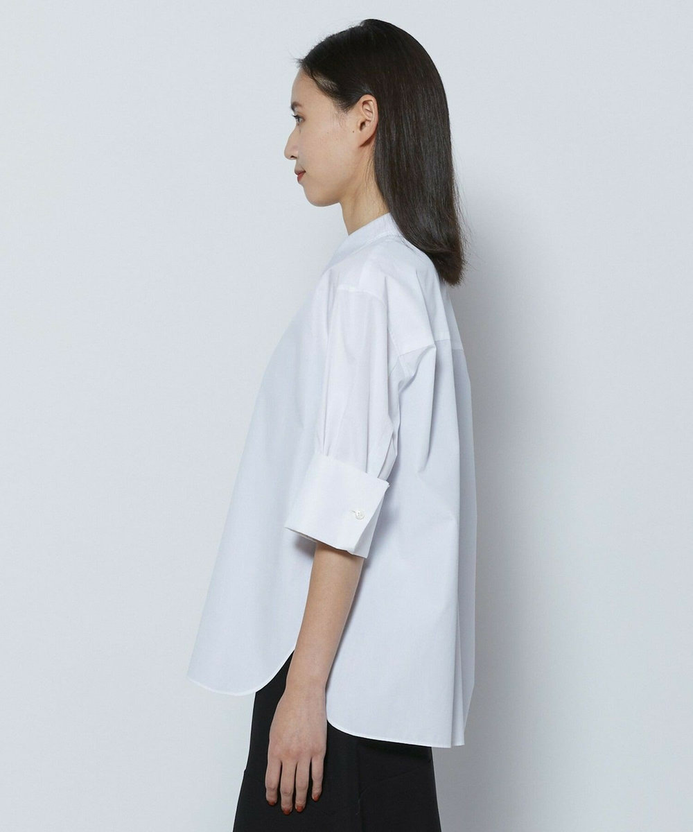 L'EQUIPE COUTURIER 100/2シルケットコットンシャツ ホワイト
