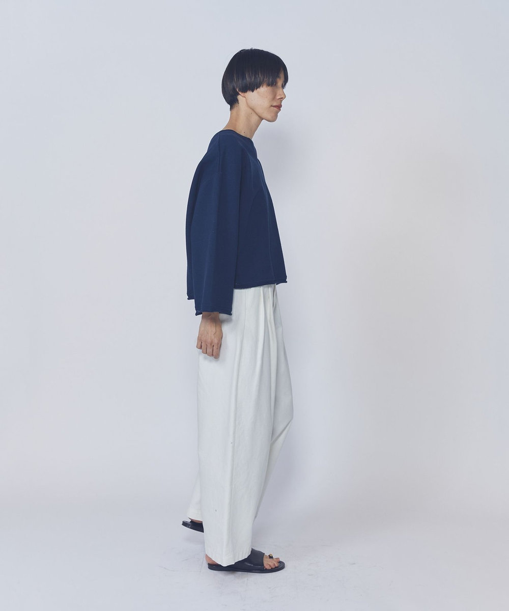 1er Arrondissement ＜IRONING (アイロニング)＞ロゴスウェットショートプルオーバー ネイビー