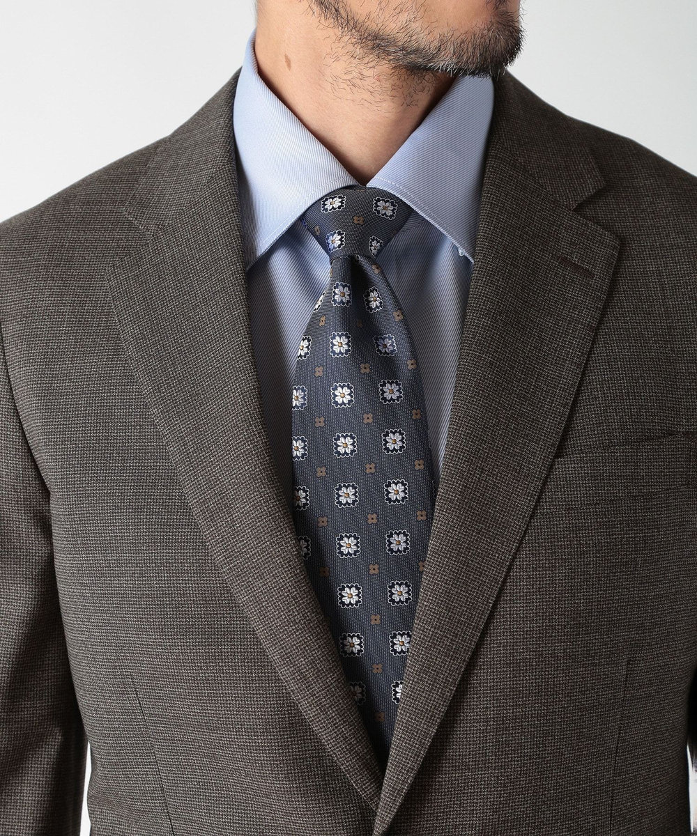 MEN'S BIGI 【TIE YOUR TIE(タイユアタイ)】ヴィンテージフラワー柄ネクタイ ネイビー