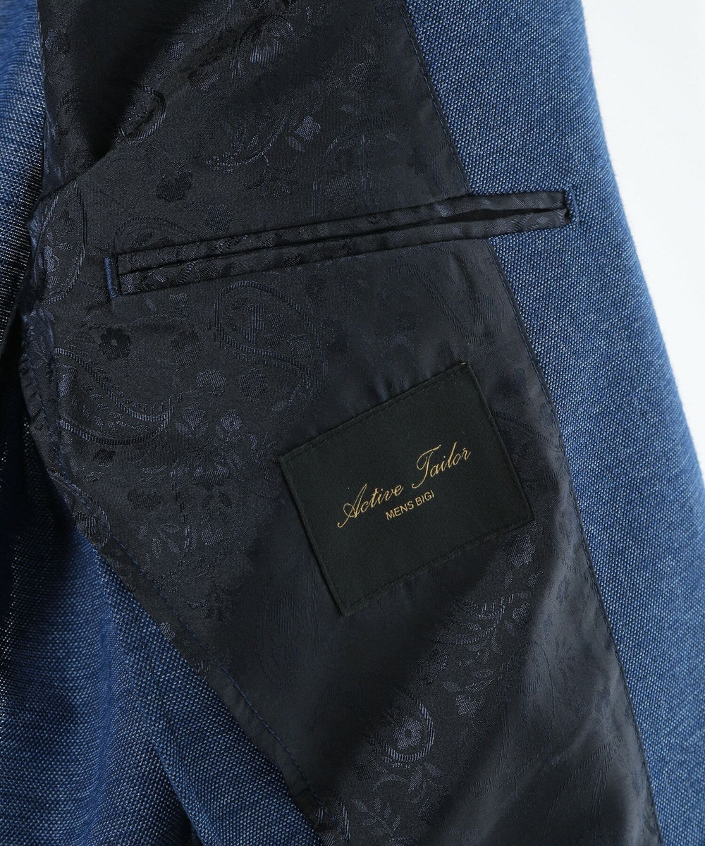 MEN'S BIGI 【ACTIVE TAILOR/アクティブテイラー】カラミメッシュストレッチジャケット ブルー