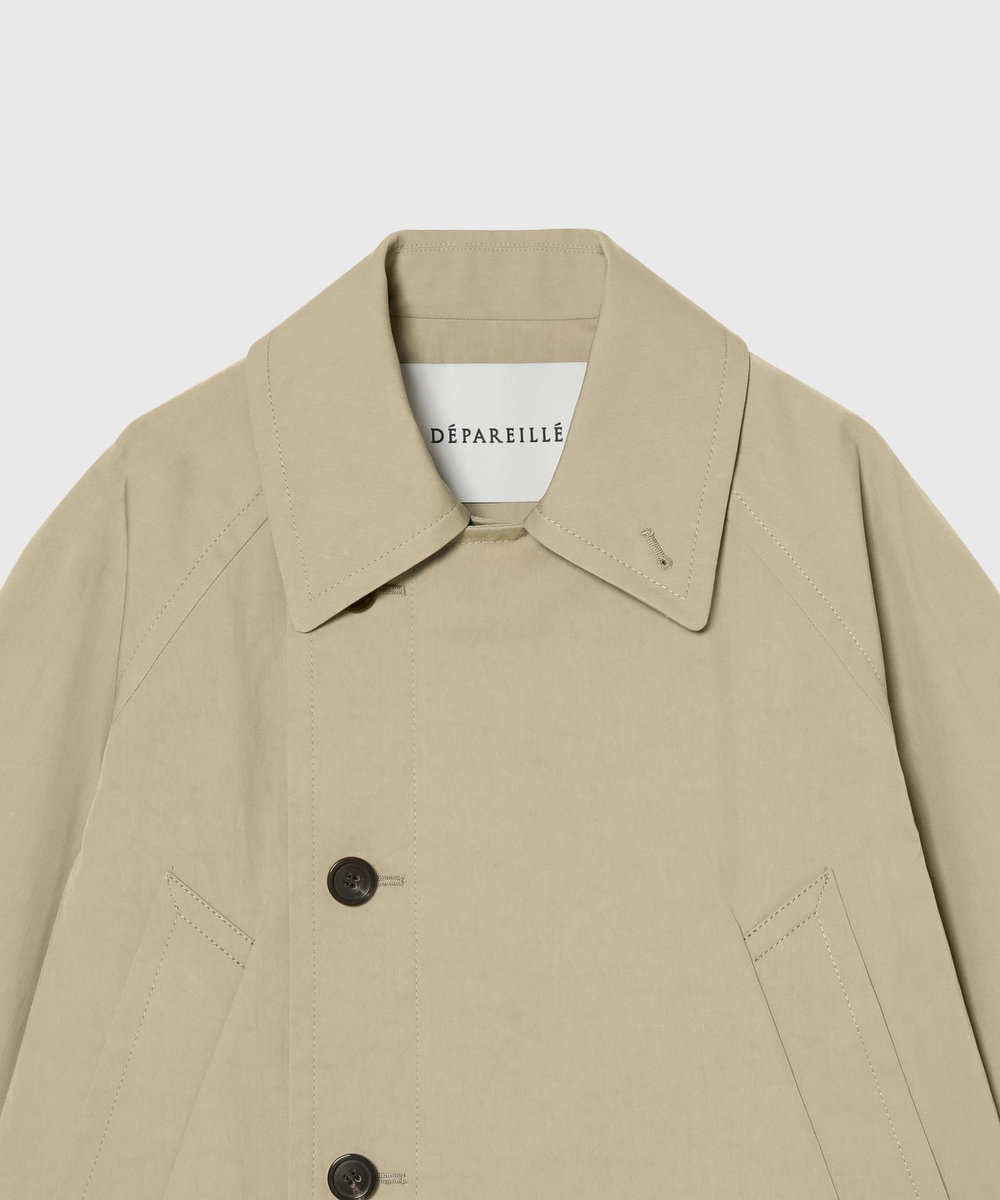 DÉPAREILLÉ GABARDINE PEPLUM SHORT COAT / ギャバジンペプラムショートコート ベージュ